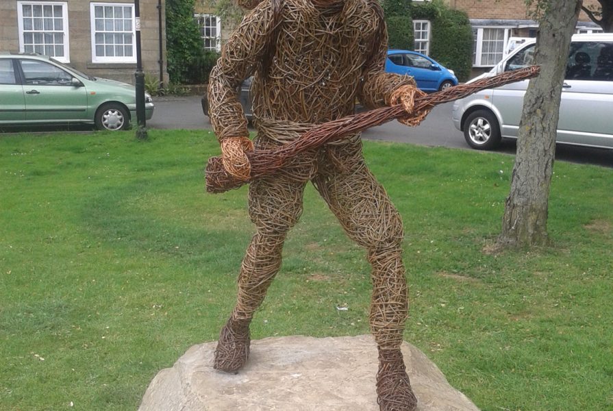 Willow sculpture of a soldier