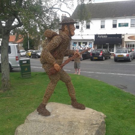 Willow sculpture of a soldier