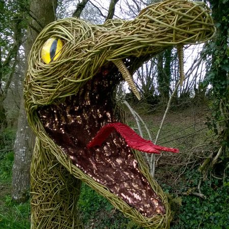 Willow sculpture of a serpent