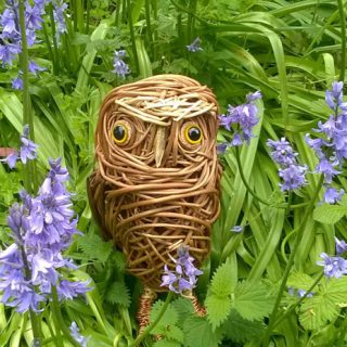 Willow sculpture of a little owl
