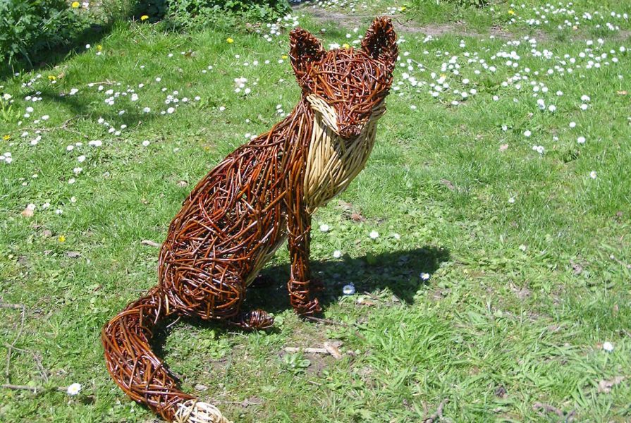 Willow sculpture of fox