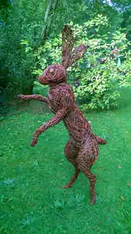 Willow sculpture of giant hare