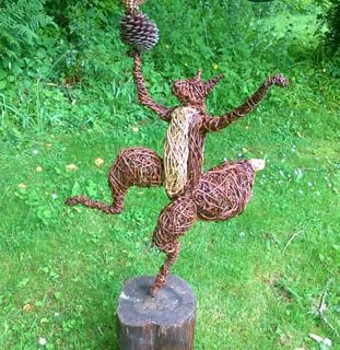 Willow sculpture of giant squirrel