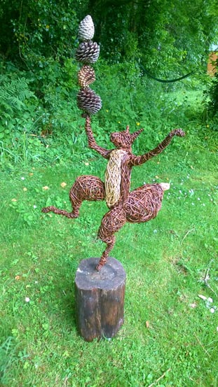 Willow sculpture of giant squirrel
