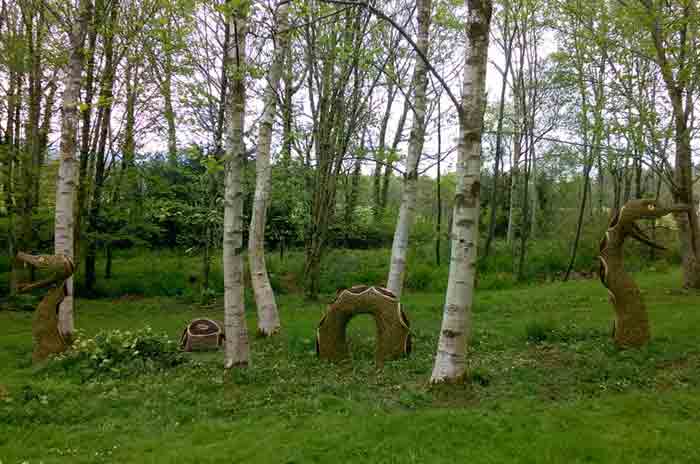 Willow sculpture of a giant snake