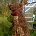 Willow sculpture of Easter Bunny