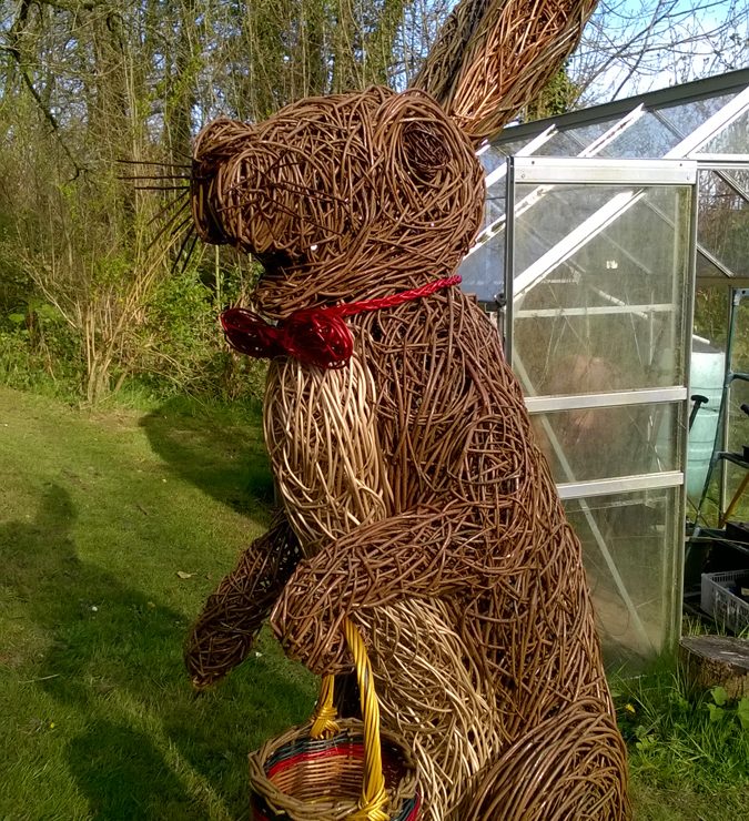 Willow sculpture of Easter Bunny