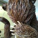 Willow sculpture of a Brown Bear