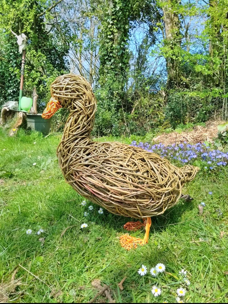 Duck willow sculpture