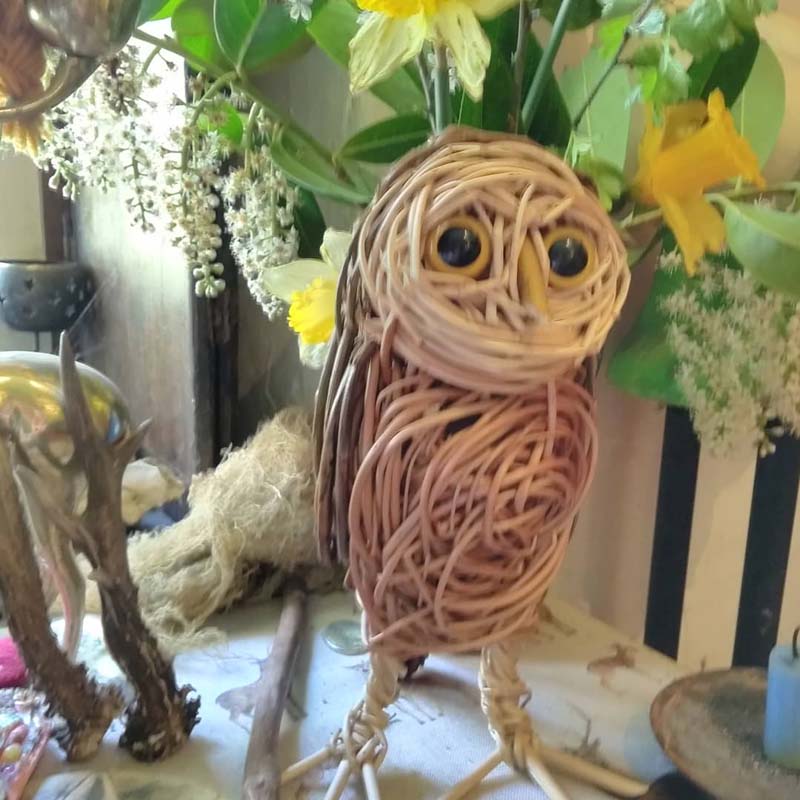 Little owl willow sculptures
