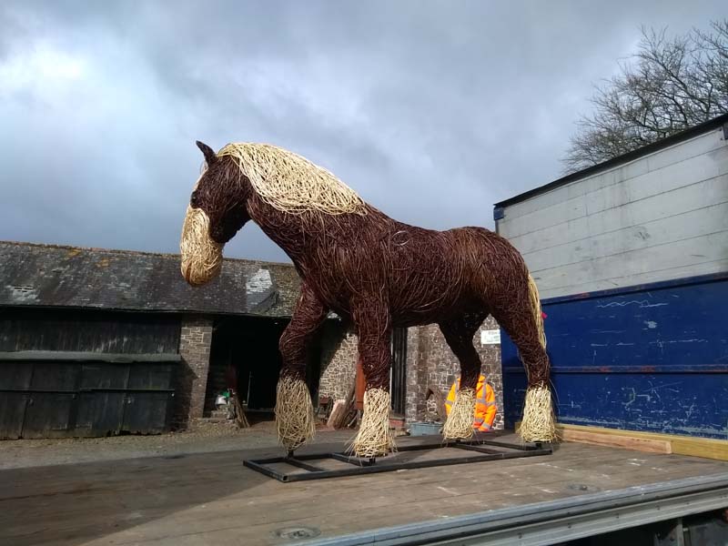 willow shire horse on the lorry