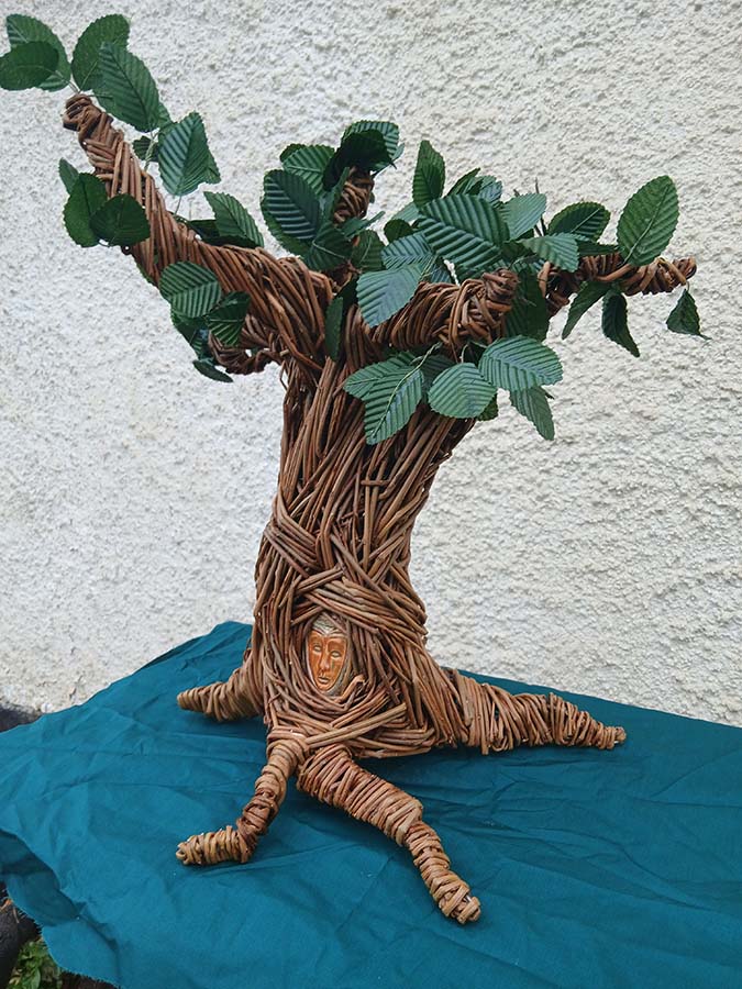 small willow tree with silk leaves.