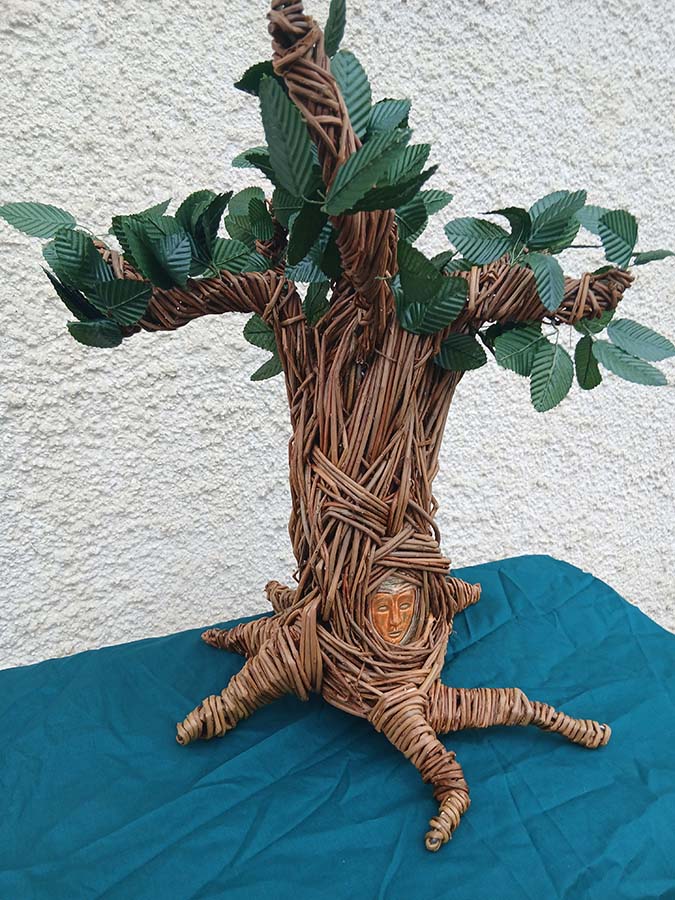 small willow tree with silk leaves.